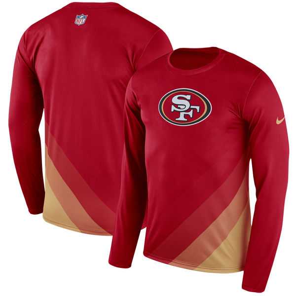 San Francisco 49ers Nike Scarlet Sideline Legend Prism Performance Long Sleeve T-Shirt